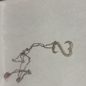 Silver open heart necklace